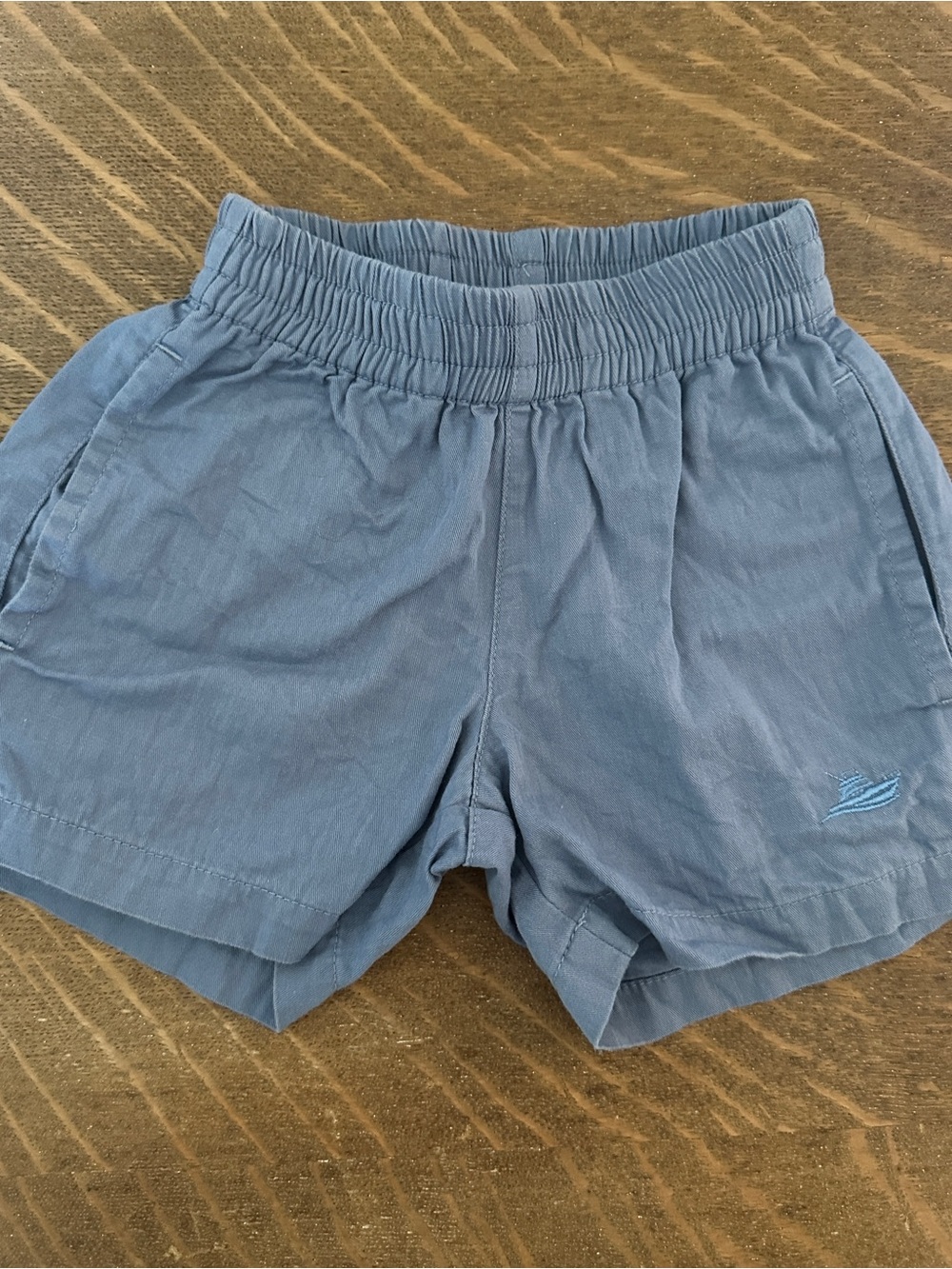 Southbound Blue Elastic Waist Linen-Blend Shorts